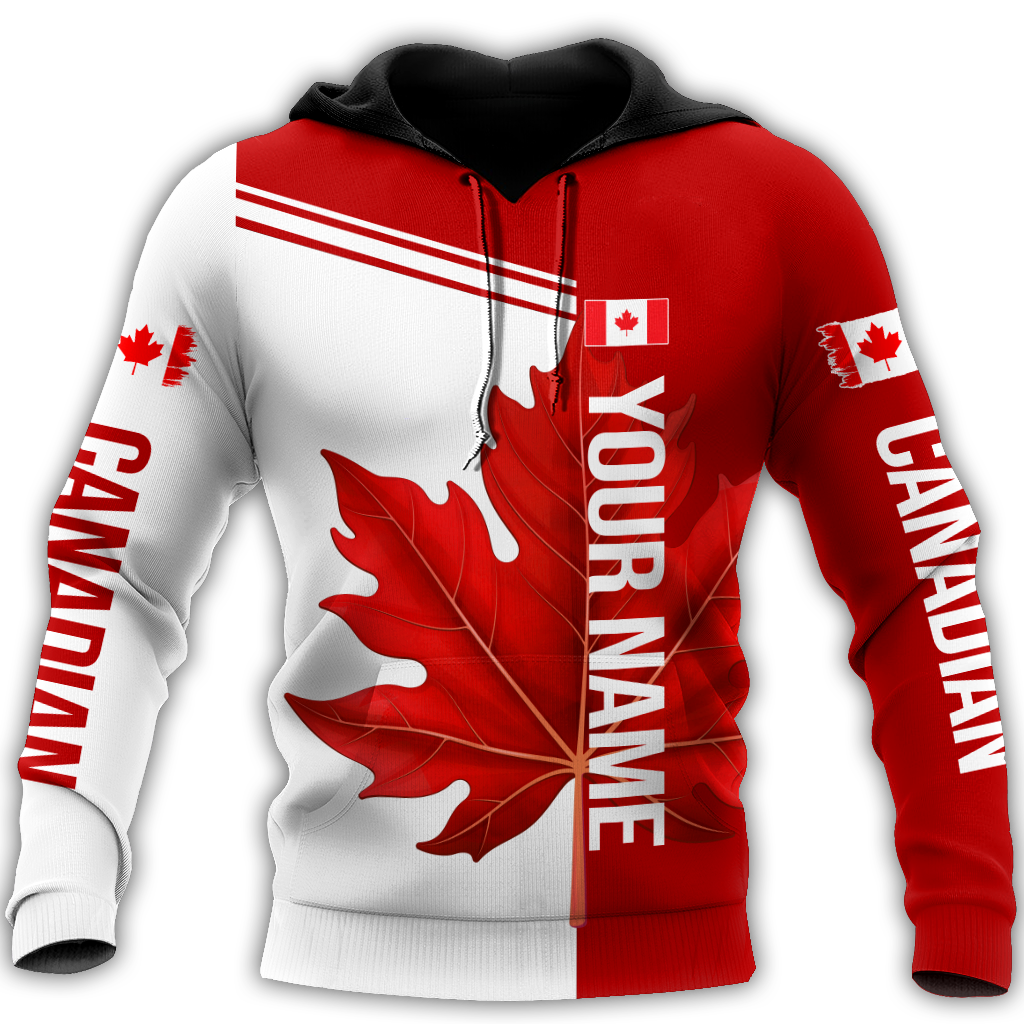 Canada Day No24 Personalized Maple Leaf Pullover Premium Unisex Hoodie