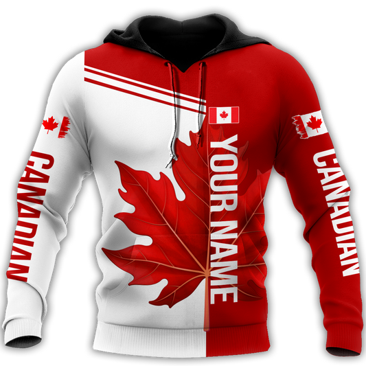Canada Day No24 Personalized Maple Leaf Pullover Premium Unisex Hoodie
