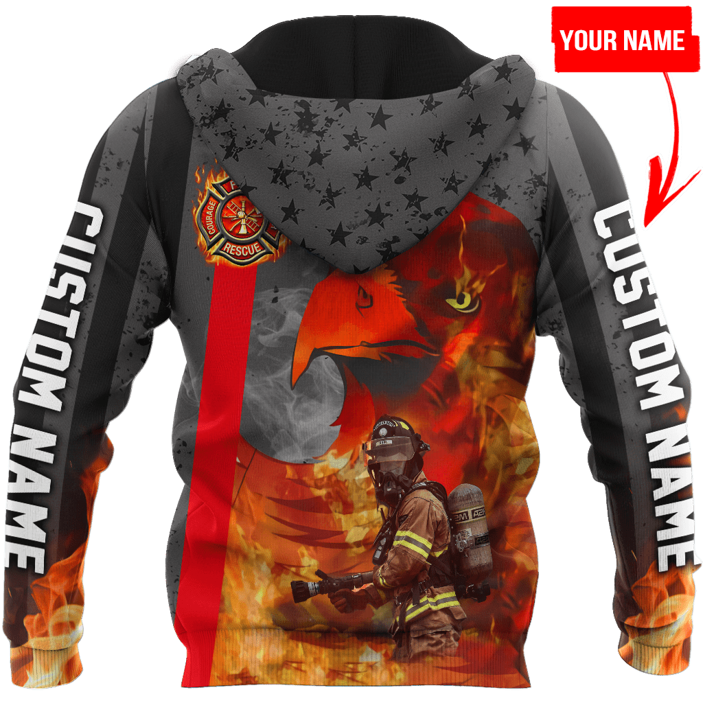 Customize Name Firefighter 3D All Over Printed Unisex Shirts