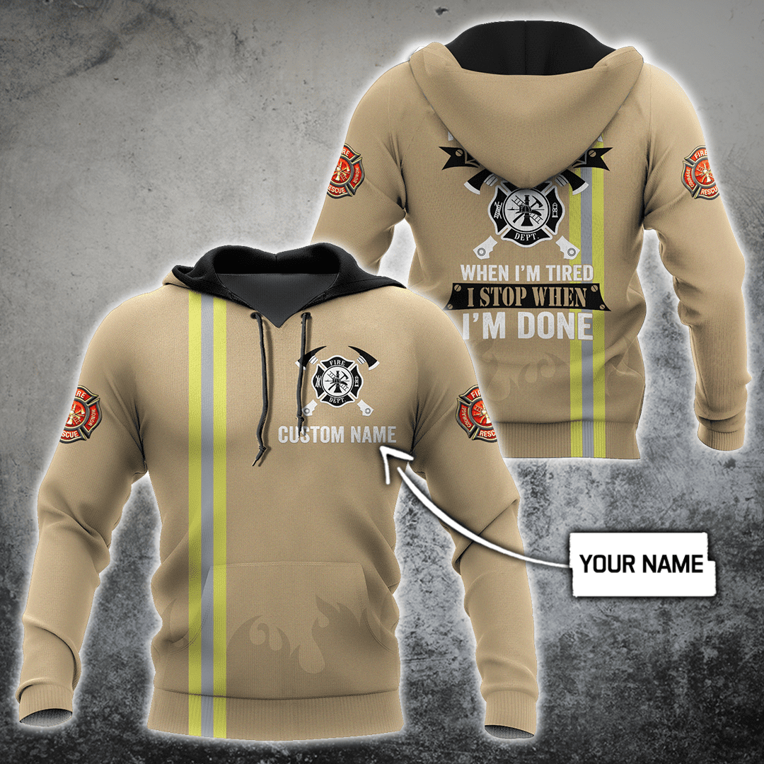 Customize Name Firefighter 3D All Over Printed Unisex Shirts