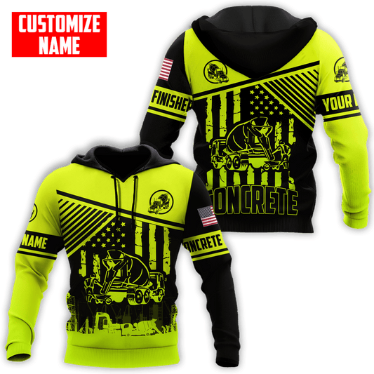 US Green Concrete Finisher Mixer Truck Custom name 3D Printed Shirts