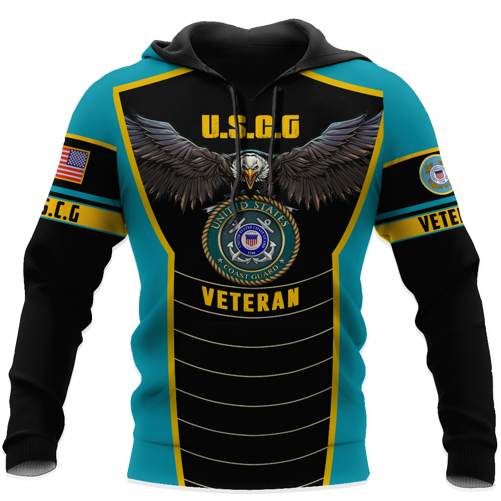 U.S Coast Guard veteran Eagle Pride design 3d print shirts Proud Military