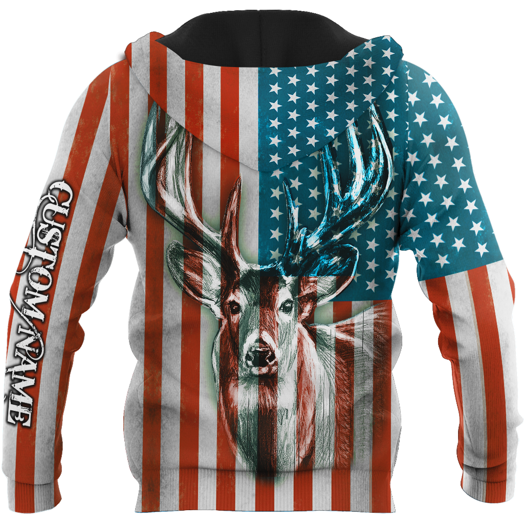 US Deer Persionalized Name 3D All Over Printed Shirts