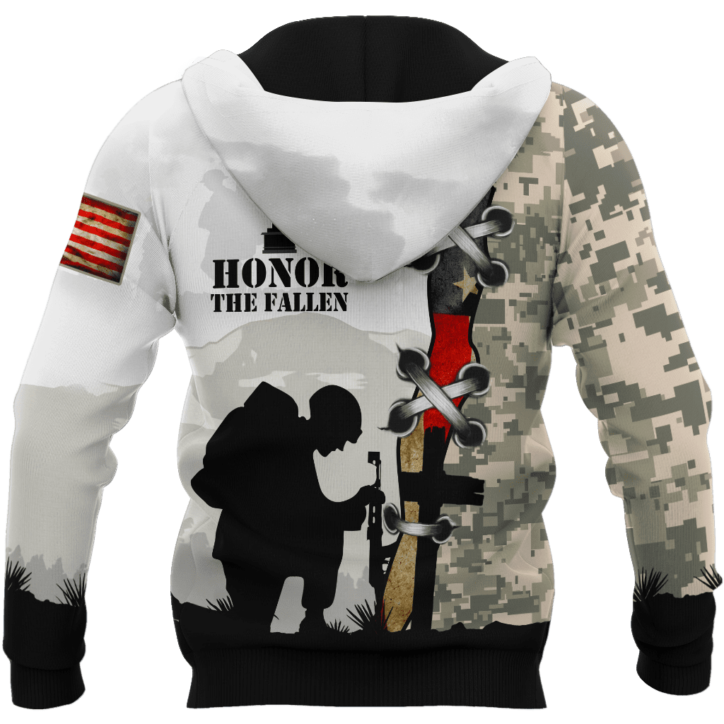 American Veteran 3D Over Printed Unisex Deluxe Hoodie ML