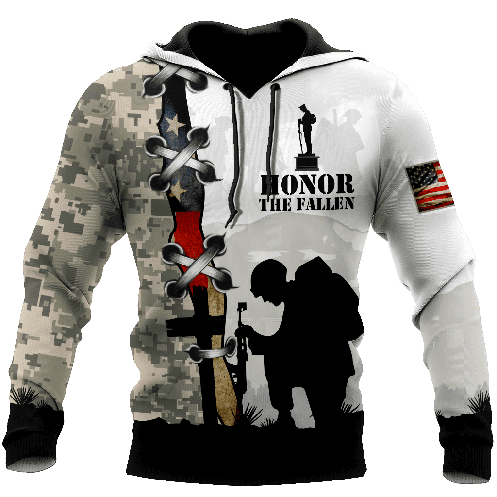 American Veteran 3D Over Printed Unisex Deluxe Hoodie ML