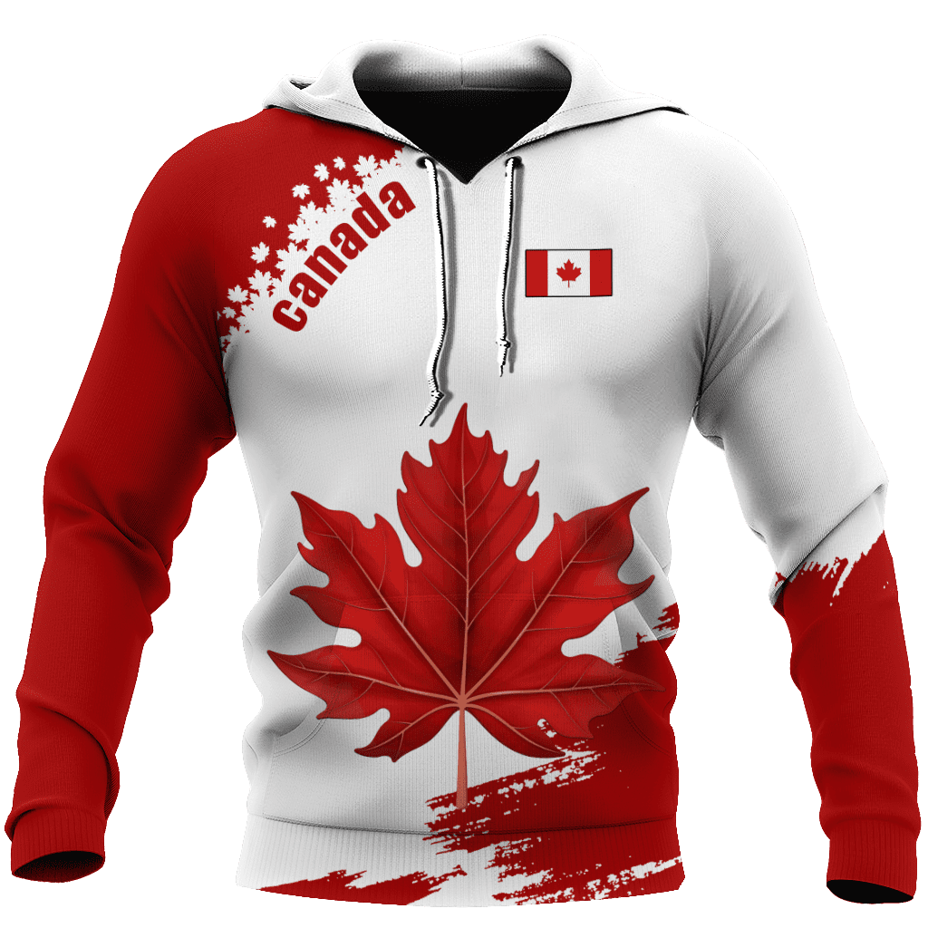 Canada Day No3 Name Pullover Premium Unisex Hoodie Maple Leaf