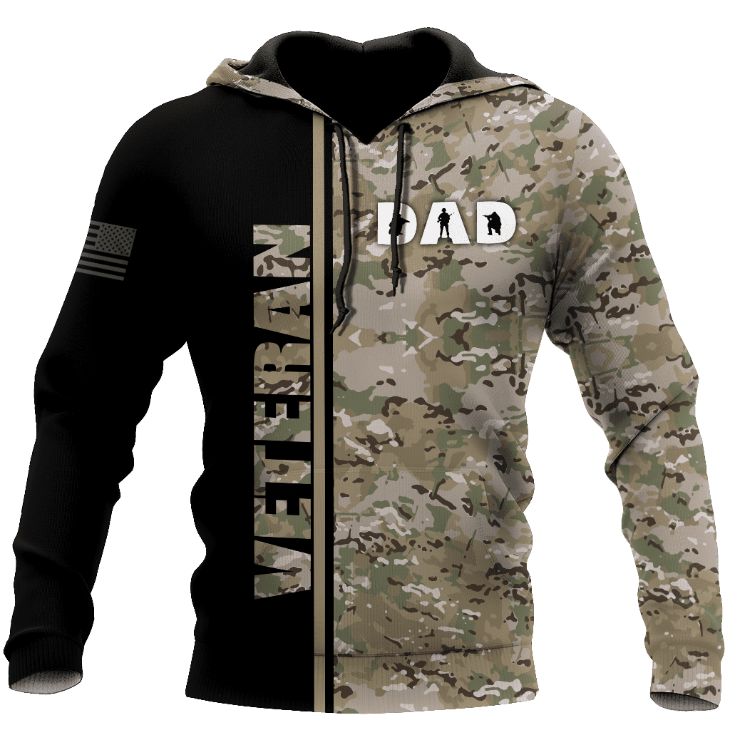 US Veteran Dad Camo 3d printed shirts Proud Military
