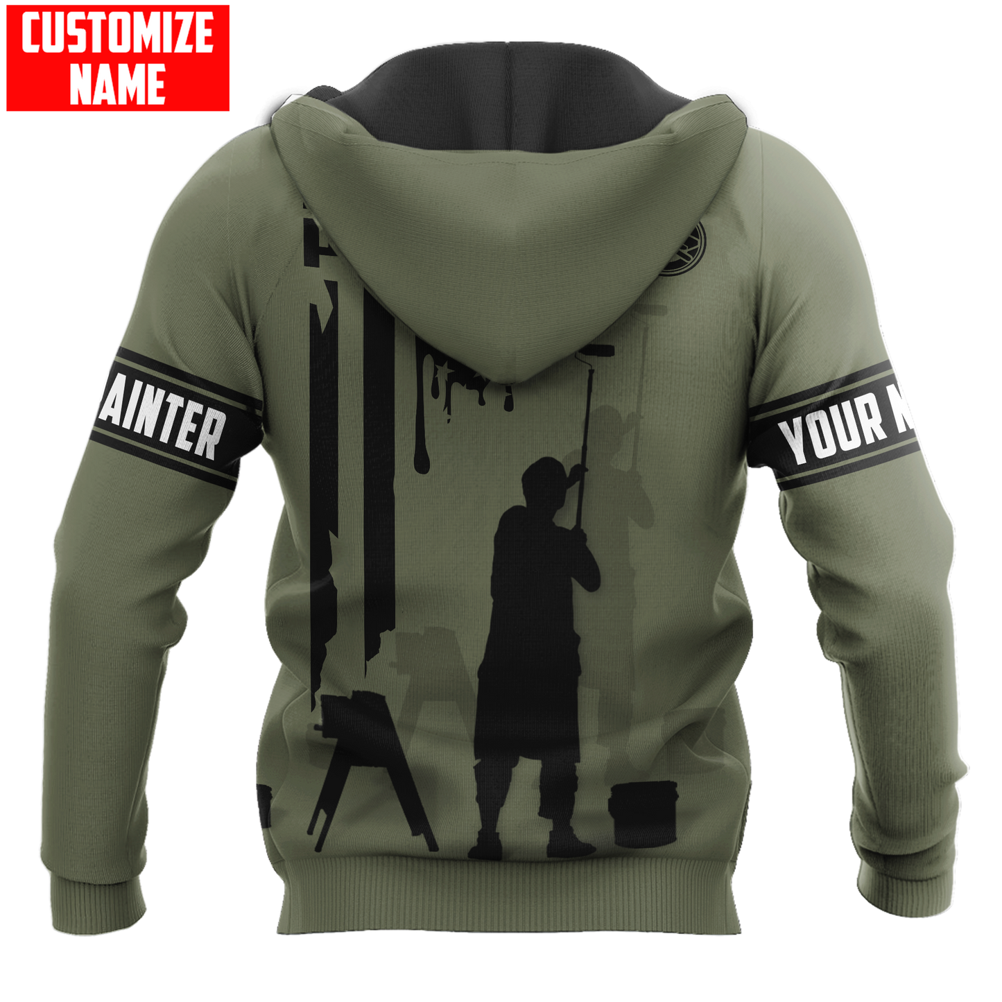 Tmarc Tee Personalized Name American Painter 3D All Over Printed Unisex Shirts Green