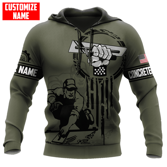 US Concrete Finisher Tool Pride Custom name 3D Printed Shirts