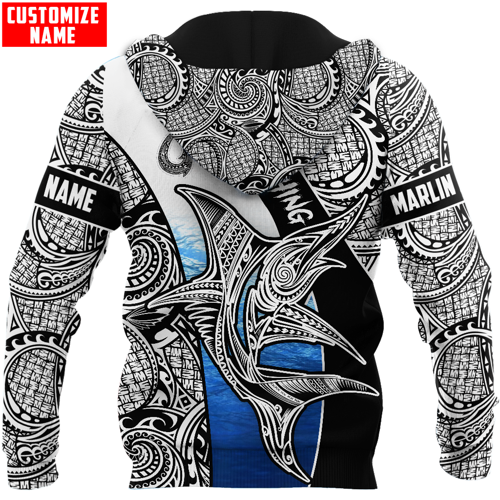 Amazing Polynesian Go Fishing Marlin Fish Personalized Unisex Deluxe Hoodie ML