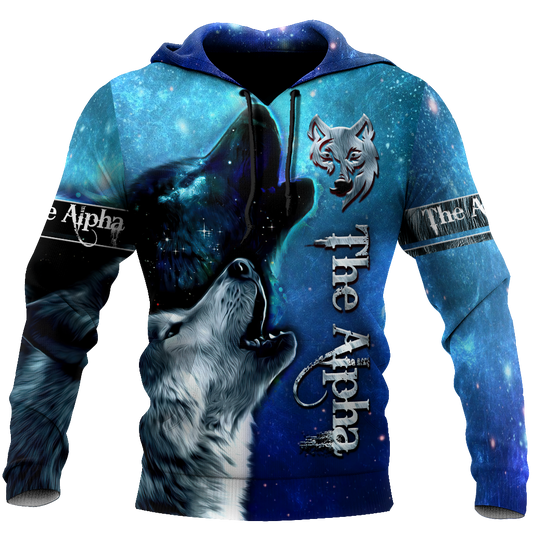 The Alpha Wolf 3D All Over Printed Unisex Deluxe Hoodie ML