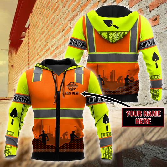 Bricklayer Safety Custom Name 3D All Over Printed Shirts
