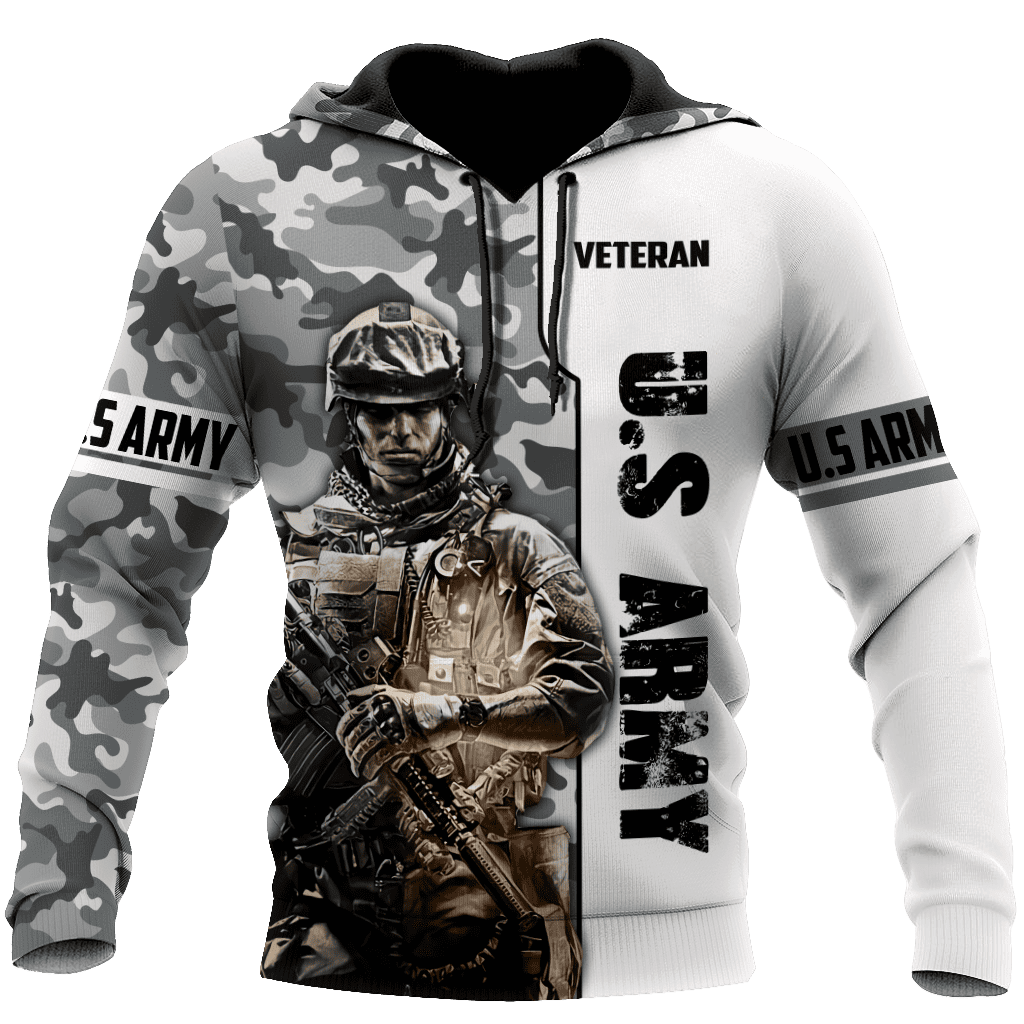 US Army Veteran 3D All Over Printed Hoodie