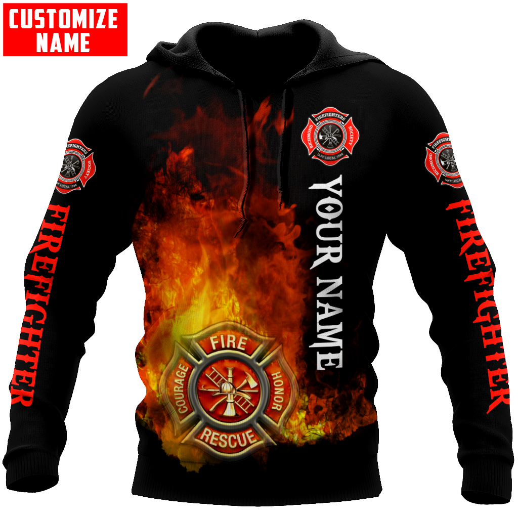 Customize Name Firefighter 3D All Over Printed Unisex Shirts