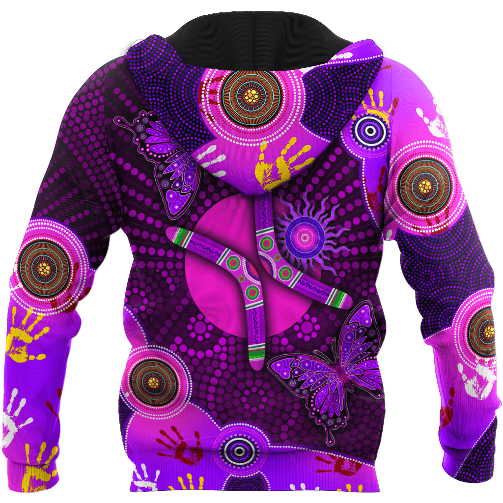 Aboriginal Naidoc Week 2021 Purple Butterflies 3D All Over Printed Shirts