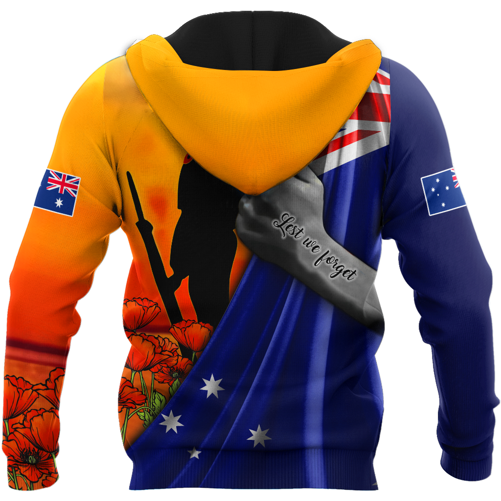 Tmarc Tee Lest we forget Australia Flag Old Soldier 3D printed shirt