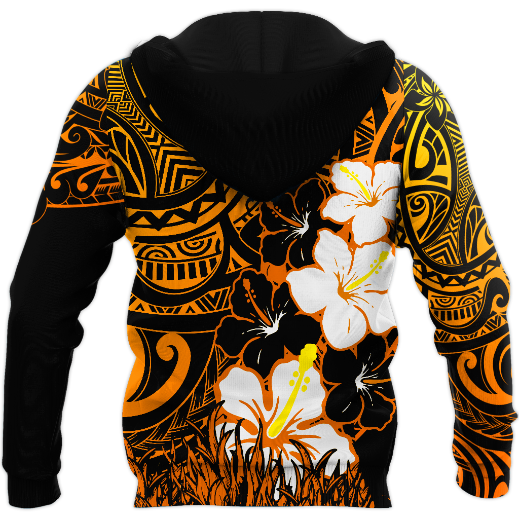 Amazing Polynesian Hibiscus And Tattoo Hawaii Style Unisex Deluxe Hoodie ML