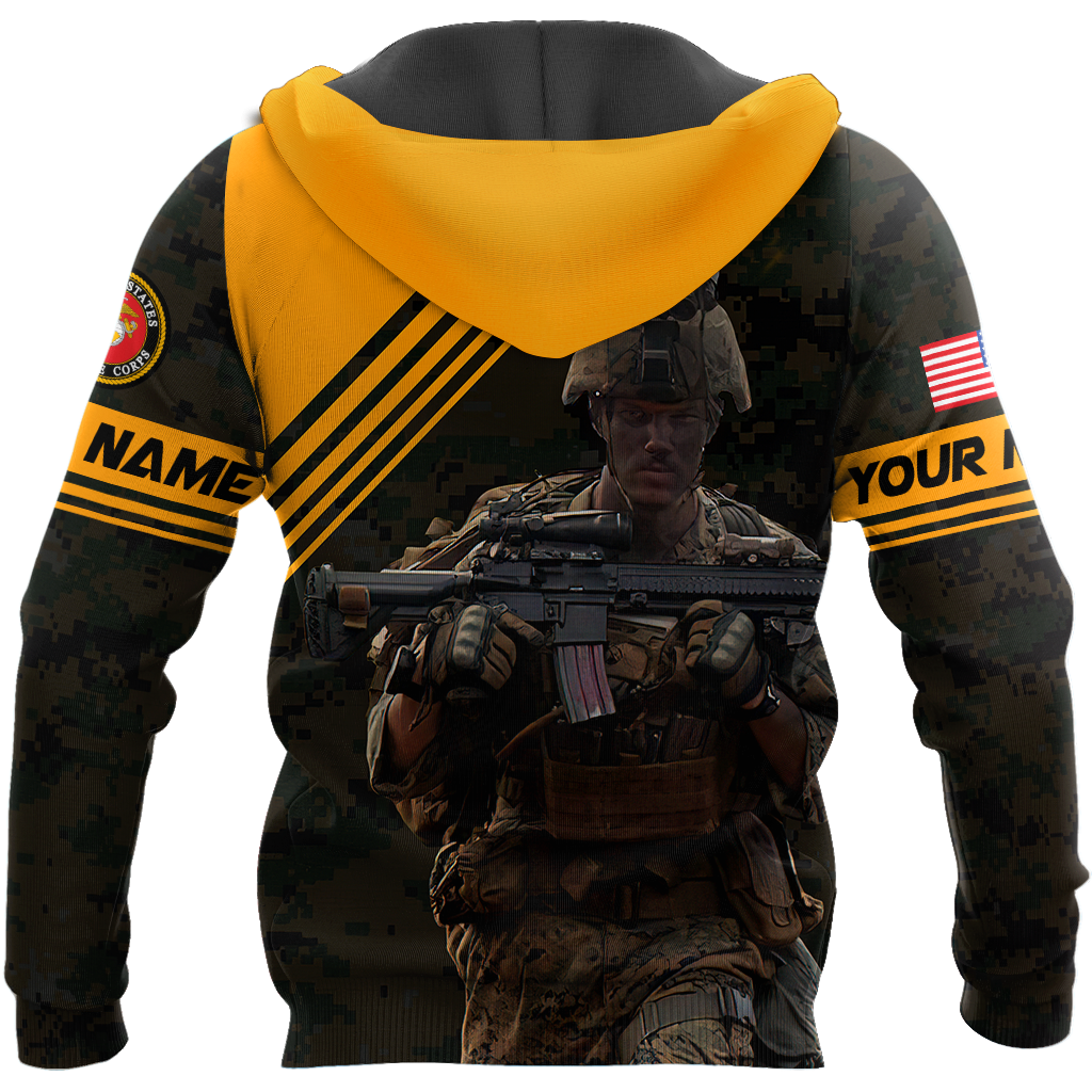 American US Marine Over Printed Unisex Deluxe Hoodie ML