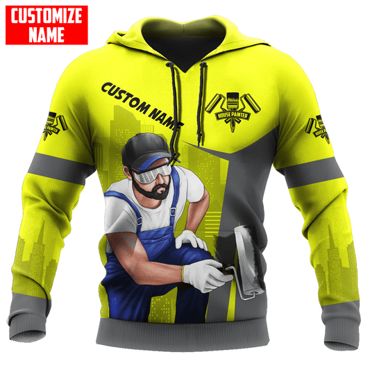 Tmarc Tee Personalized Name Painter 3D All Over Printed Unisex Shirts Yellow Neon