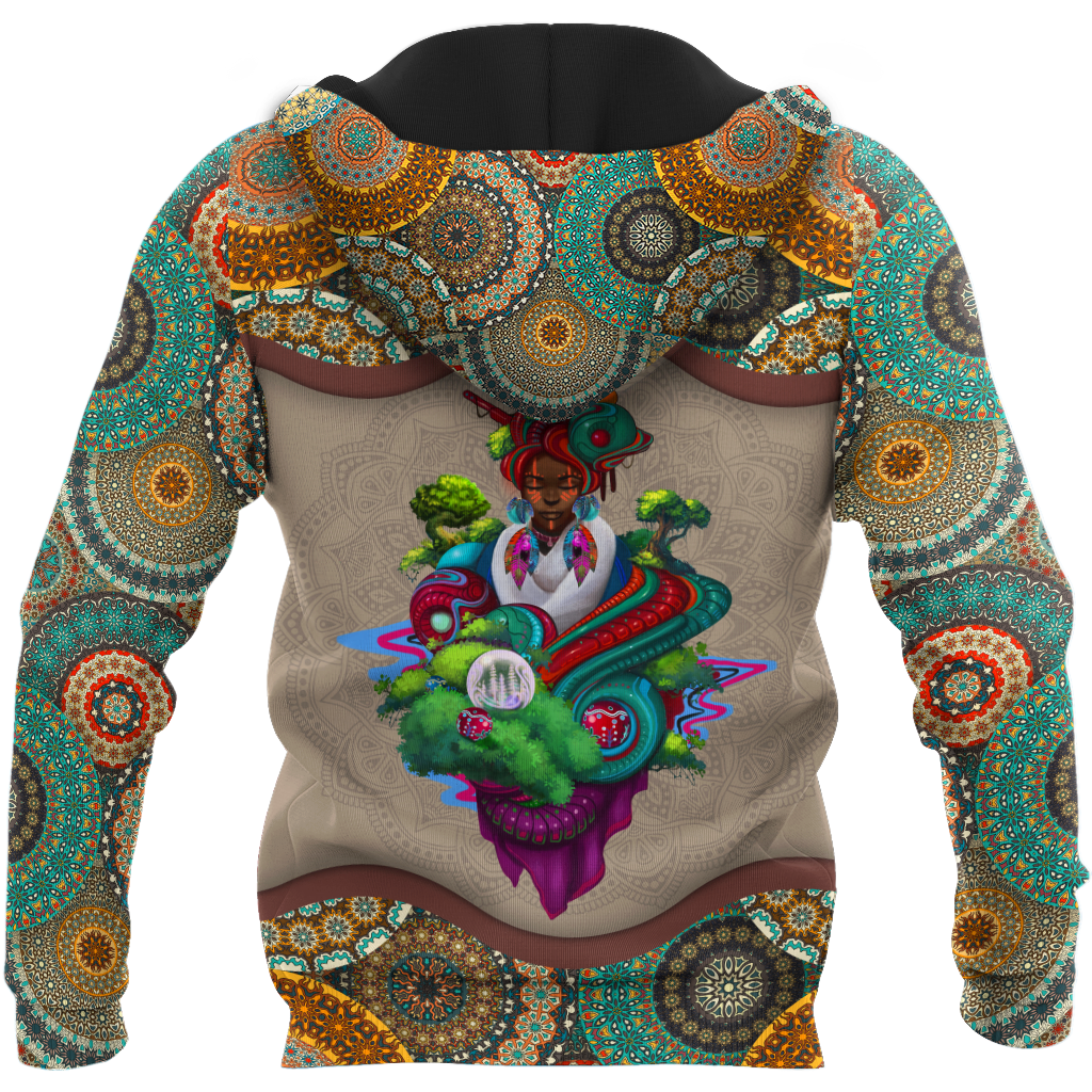 African Girl Pattern Unisex Deluxe Hoodie ML