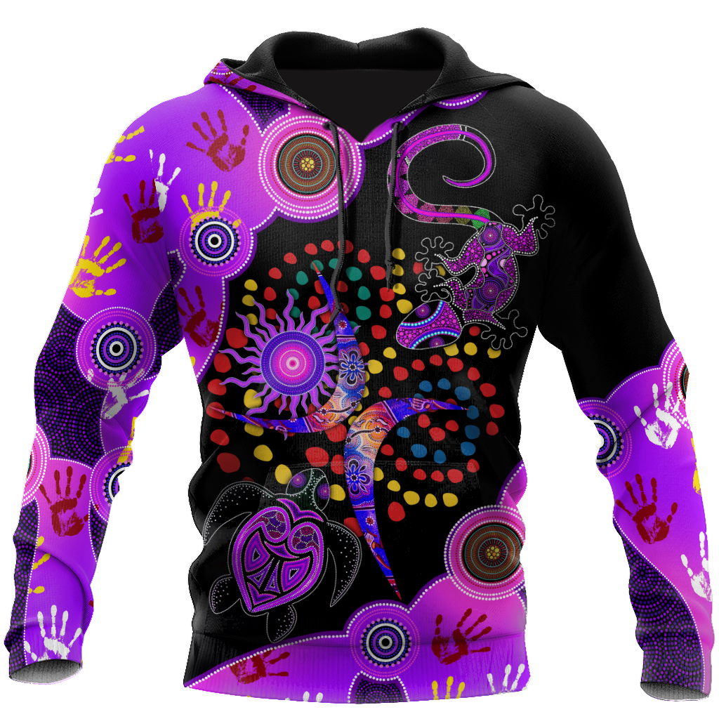 Aboriginal Naidoc Week 2021 Purple Turtle Lizard 3D print shirts
