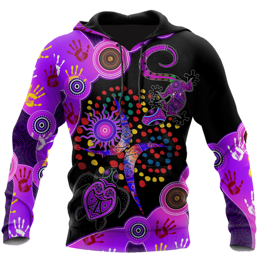 Aboriginal Naidoc Week 2021 Purple Turtle Lizard 3D print shirts
