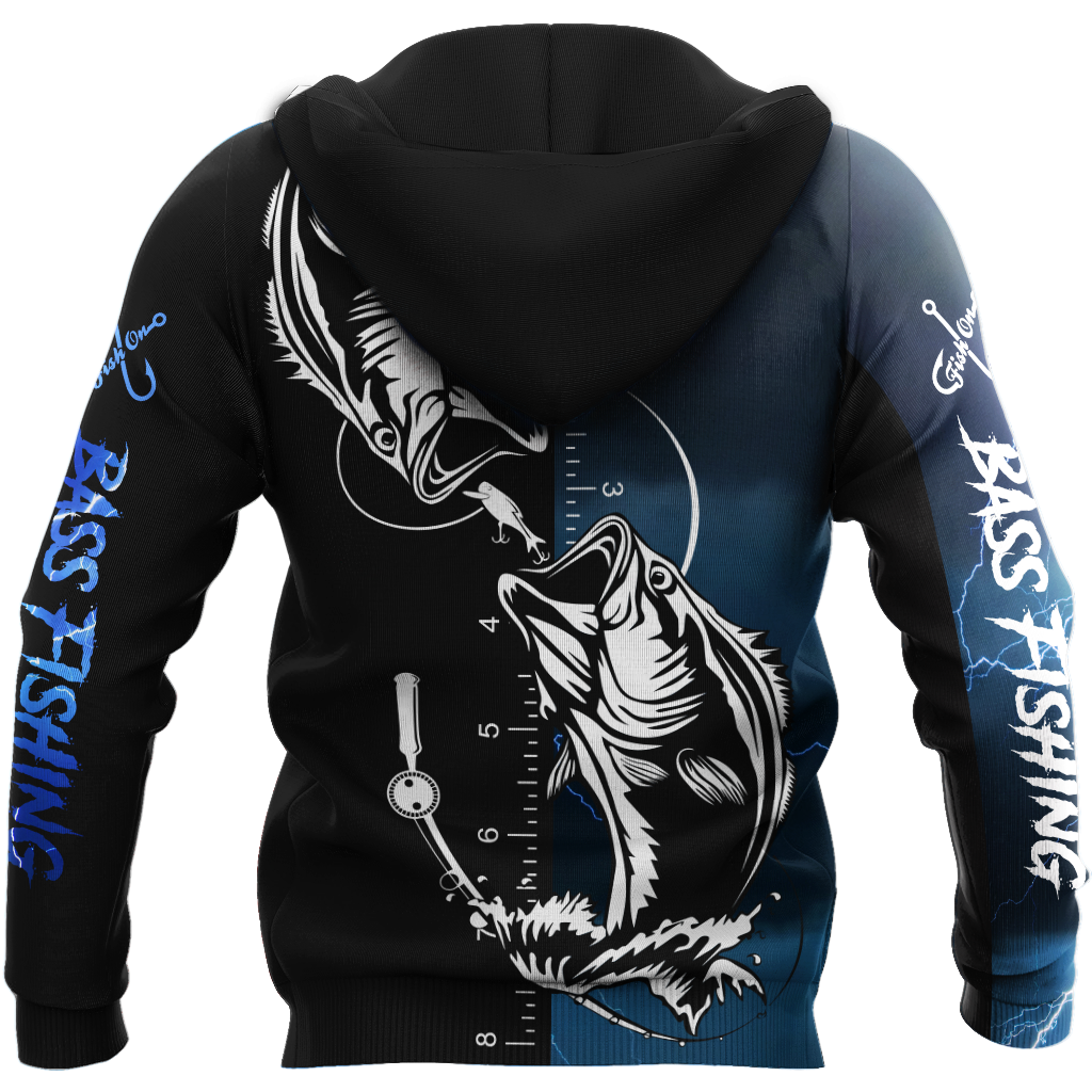 Bass fishing tattoo the rule Blue colour 3D print shirts