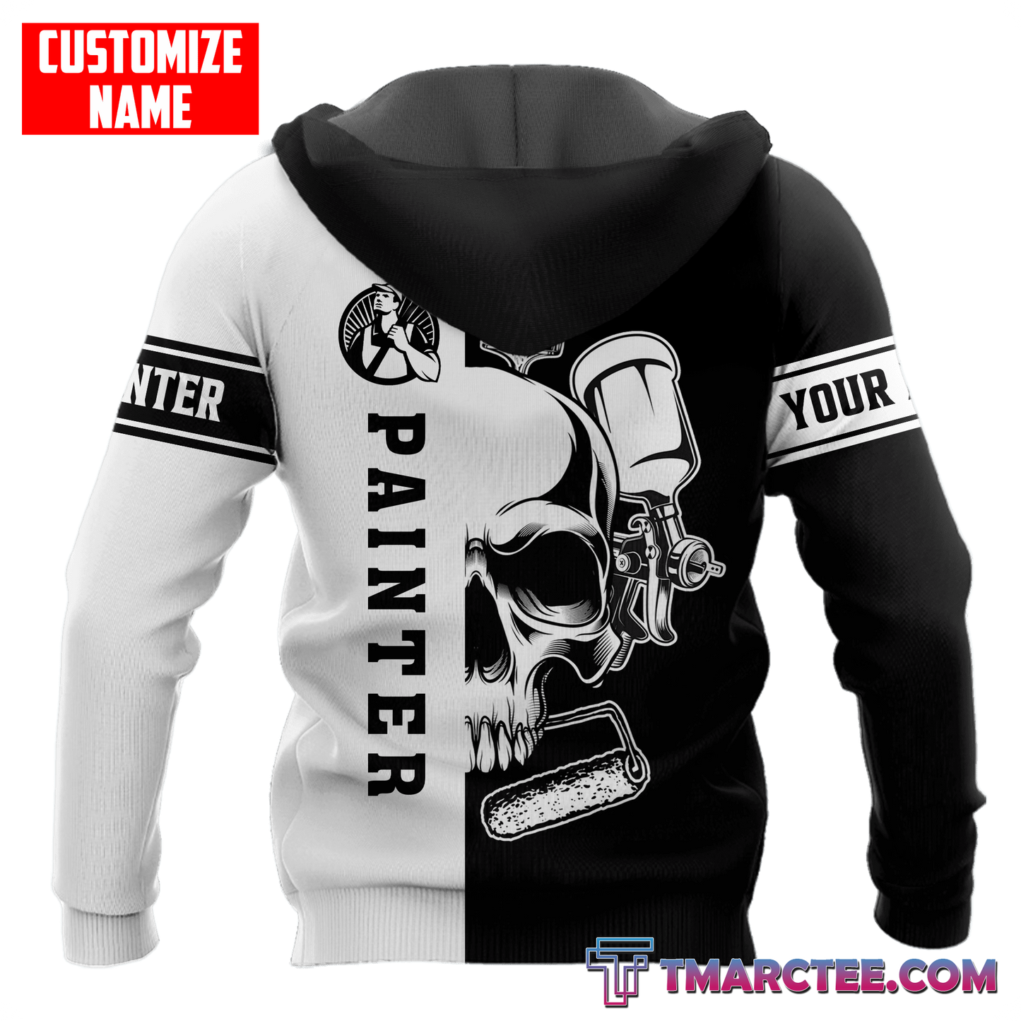 Tmarc Tee Personalized Name Painter 3D All Over Printed Unisex Shirts Skull