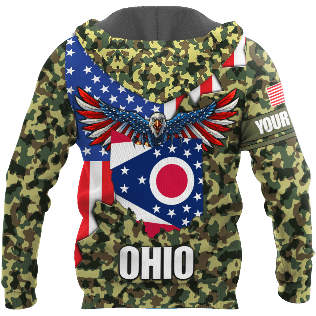 American Ohio Personalize 3D Over Printed Unisex Deluxe Hoodie ML