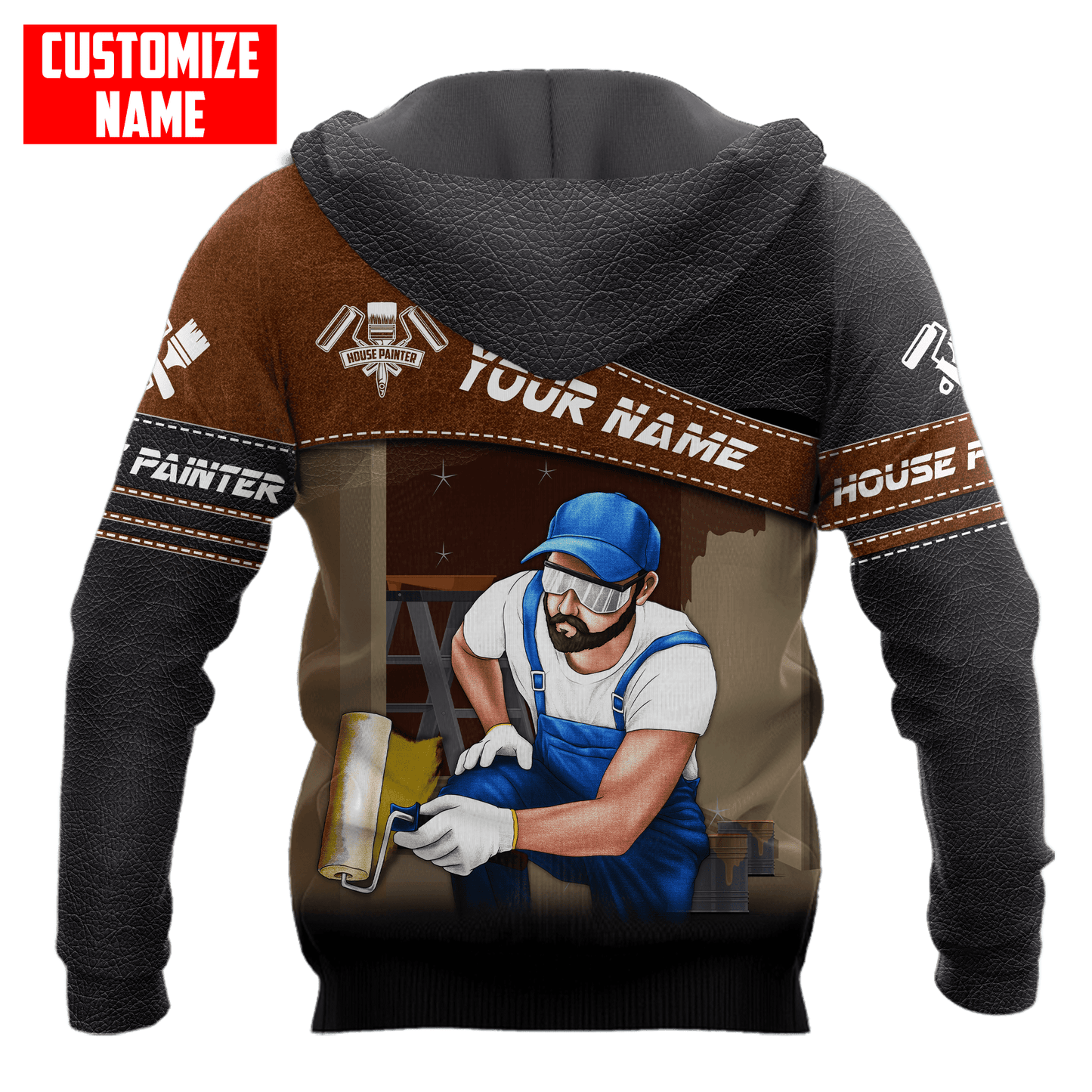 Tmarc Tee Personalized Name Painter 3D All Over Printed Unisex Shirts Leather Texture