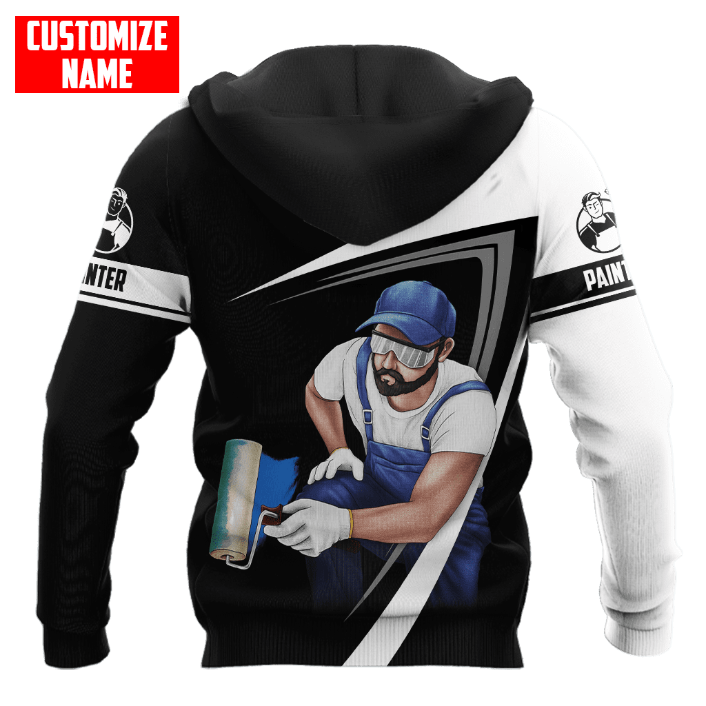 Tmarc Tee Personalized Name Painter 3D All Over Printed Unisex Black Shirts 