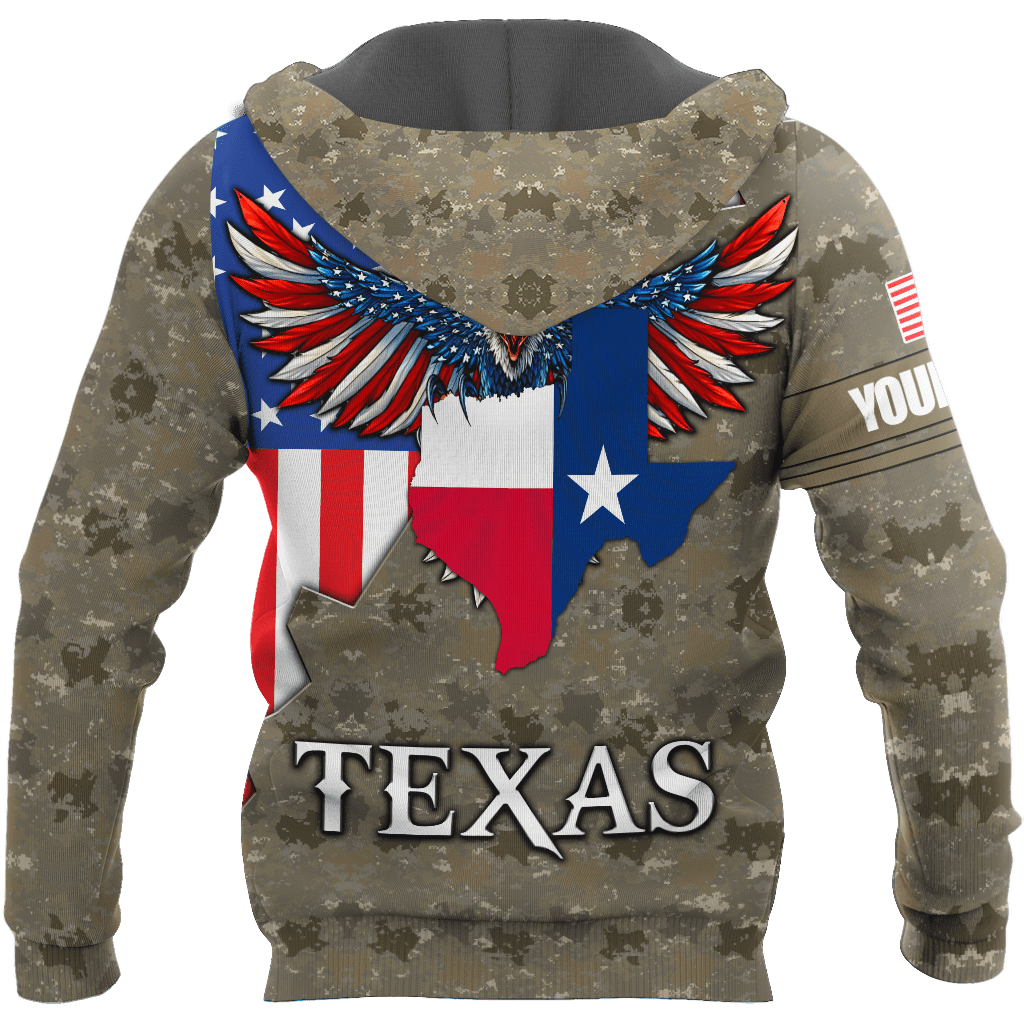 America Texas Personalize Unisex Hoodie ML