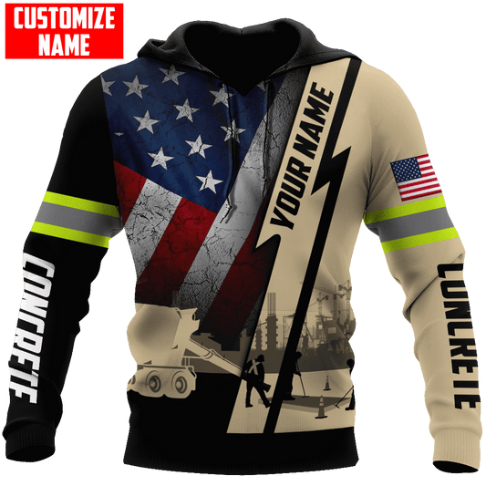 US Concrete Finisher Custom name 3D printed shirts