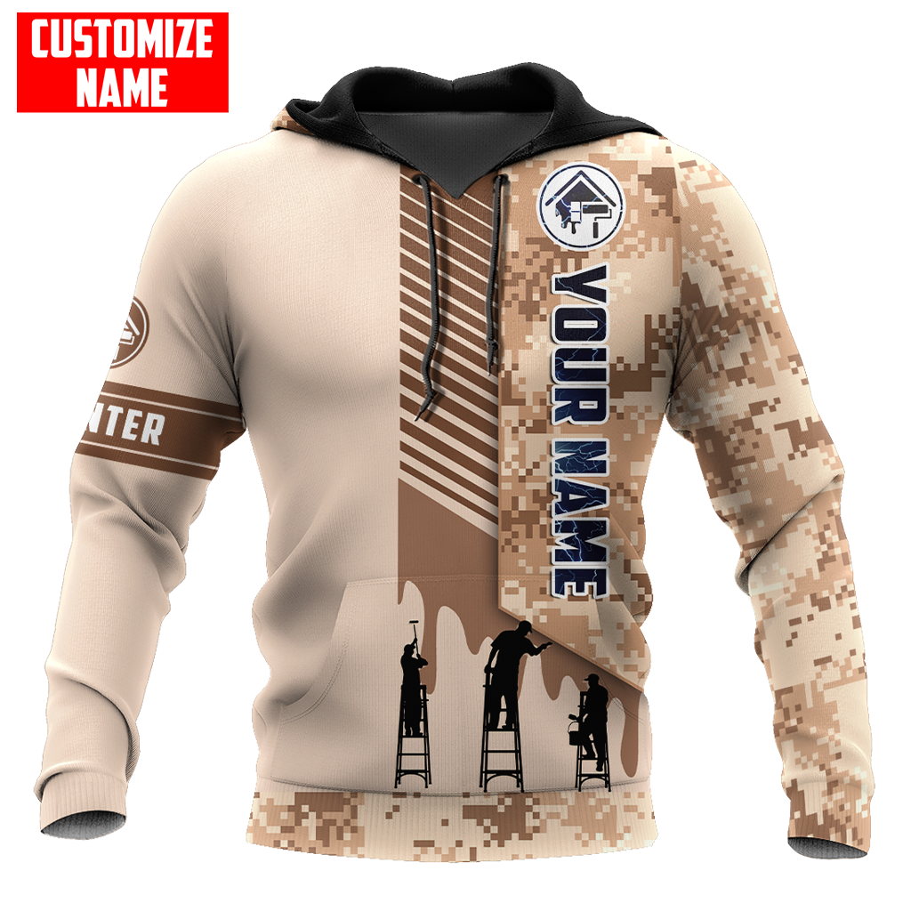 Tmarc Tee Personalized Name Painter 3D All Over Printed Unisex Shirts Brown Camo