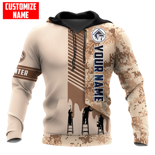 Tmarc Tee Personalized Name Painter 3D All Over Printed Unisex Shirts Brown Camo