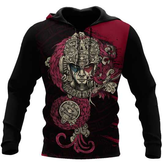 Aztec Warrior 3D All Over Printed Unisex Hoodie no2
