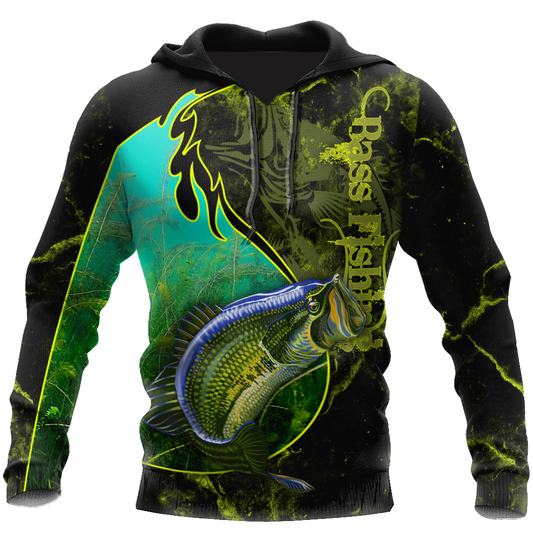 Bass fishing underwater Yinyang camo 3d print shirts