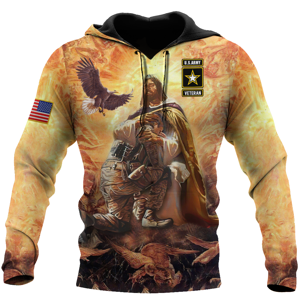 US Army Veteran Jesus 3D All Over Printed Unisex Shirts