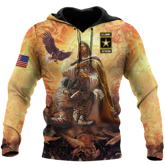 US Army Veteran Jesus 3D All Over Printed Unisex Shirts