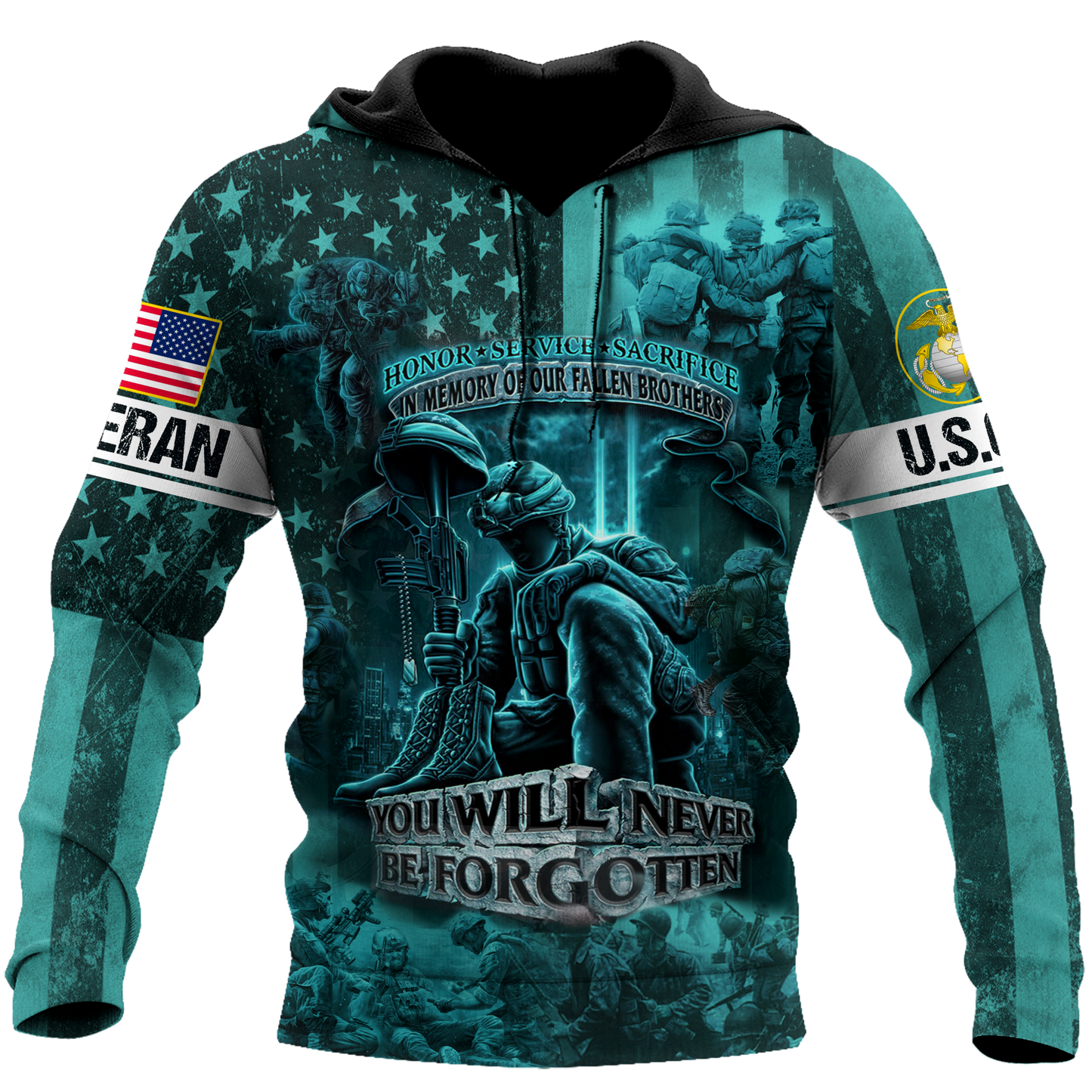 US Veteran You Will Never Be Forgotten 3D All Over Printed Unisex Shirts HN14102102