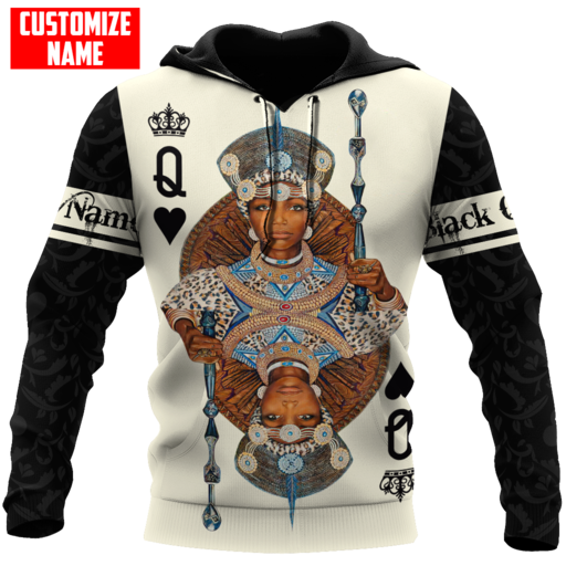 African Culture Black Queen Zulu Unisex Hoodie ML Personalize Name