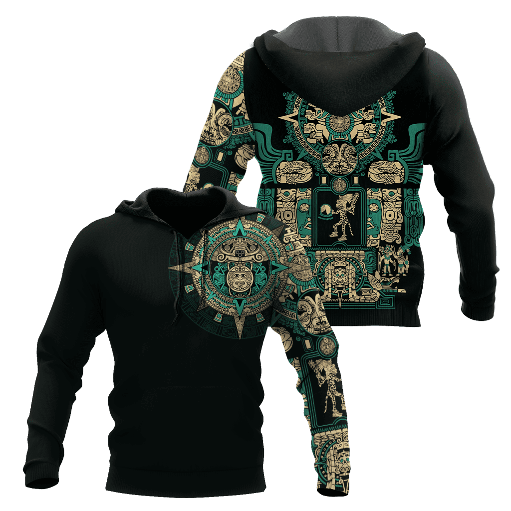 Aztec Mexican Blue 3D All Over Printed Unisex Hoodie no1