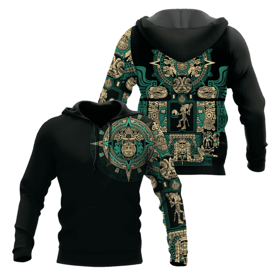 Aztec Mexican Blue 3D All Over Printed Unisex Hoodie no1