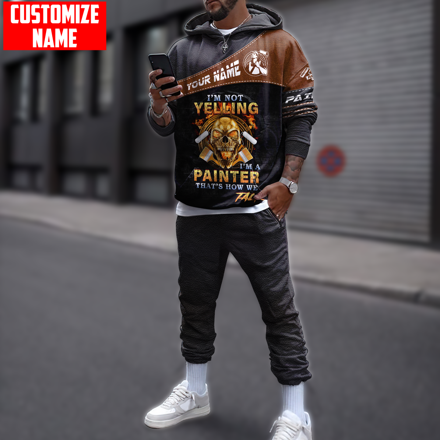 Tmarctee Customized Name House Painter 3D All Over Printed Combo Hoodie + Sweatpant HP33 SN29102103