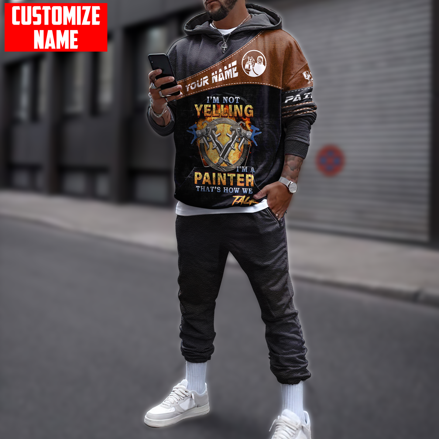 Tmarctee Customized Name House Painter 3D All Over Printed Combo Hoodie + Sweatpant HP28 SN28102104