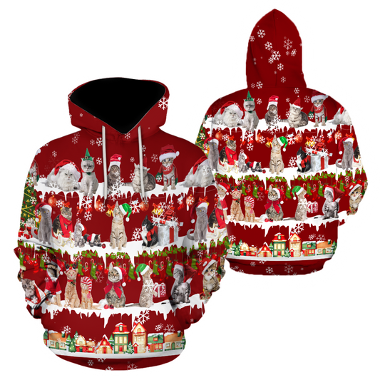All Cat Breeds Christmas unisex 3d all over printed shirts