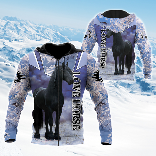 Beautiful Friesian Horse 3D All Over Printed Unisex Shirts MH23122005CL