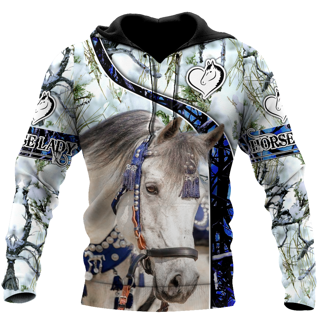 Beautiful White Horse 3D All Over Printed Shirts For Men And Women MH25122001CL