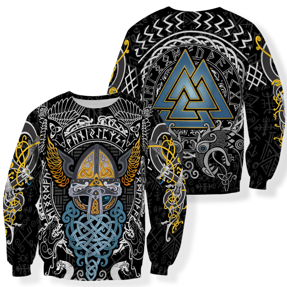 Viking Odin - Wotan Pullover Hoodie A0 - Amaze Style™-ALL OVER PRINT HOODIES