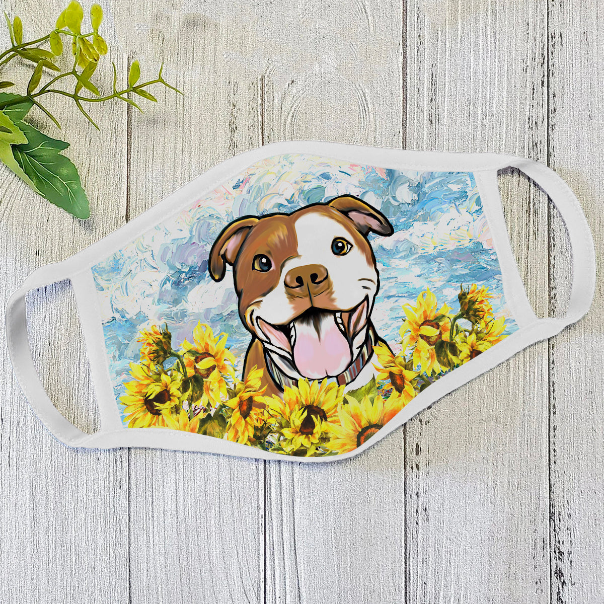 Bulldogs And Sunflowers For Everybody Face Mask LAM